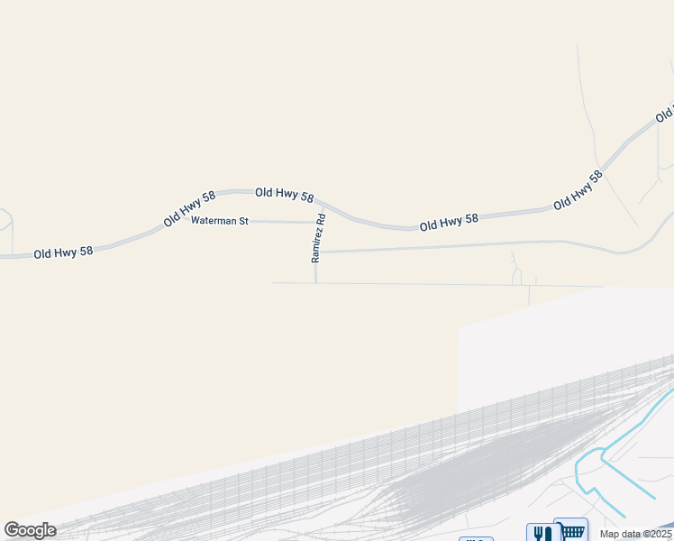 map of restaurants, bars, coffee shops, grocery stores, and more near 27876 Waterman Road in Barstow