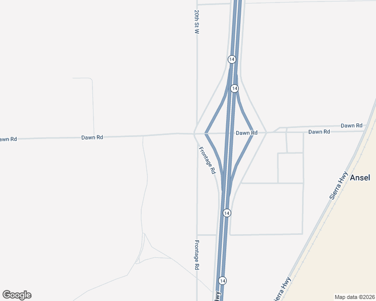 map of restaurants, bars, coffee shops, grocery stores, and more near Dawn Road in Rosamond