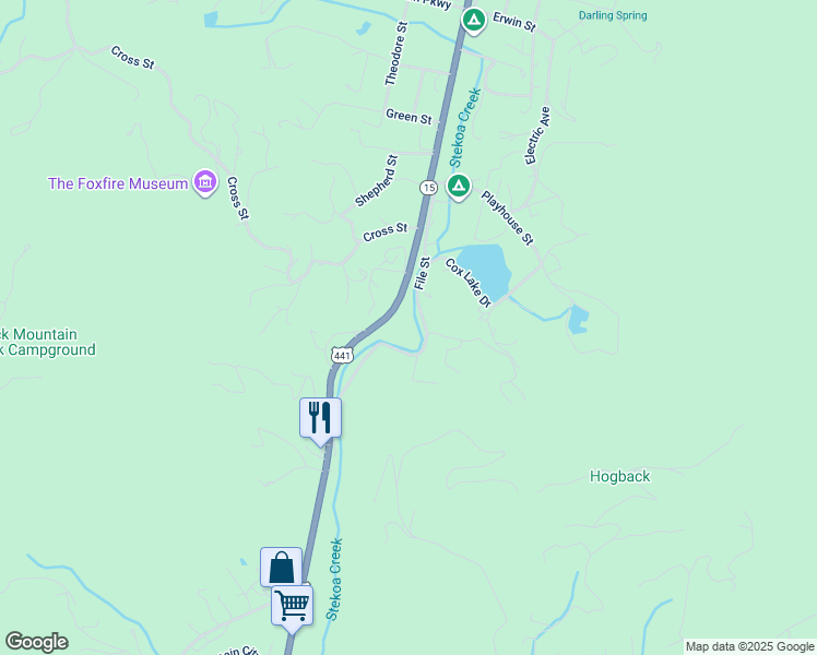 map of restaurants, bars, coffee shops, grocery stores, and more near 236 File Street in Clayton