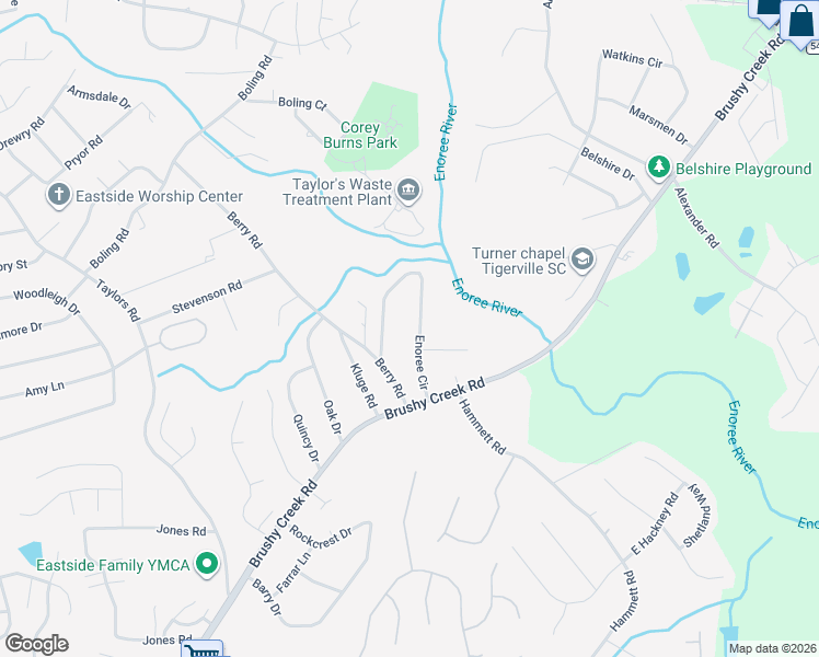 map of restaurants, bars, coffee shops, grocery stores, and more near 200 Enoree Circle in Greer