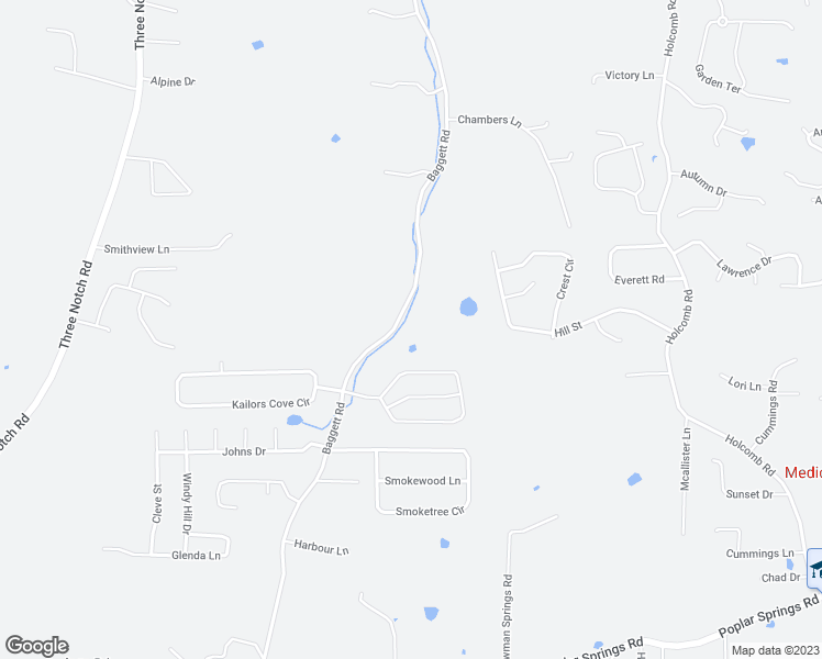map of restaurants, bars, coffee shops, grocery stores, and more near 1173 Baggett Road in Ringgold