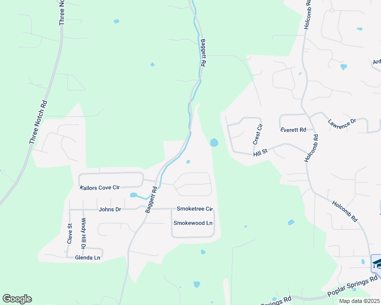 map of restaurants, bars, coffee shops, grocery stores, and more near 1165 Baggett Road in Ringgold