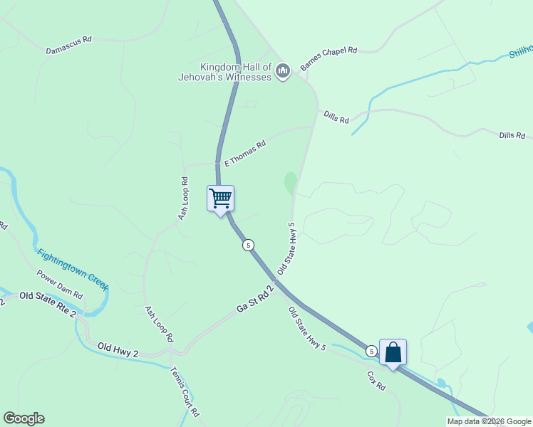 map of restaurants, bars, coffee shops, grocery stores, and more near 3600 Old Highway 5 in McCaysville