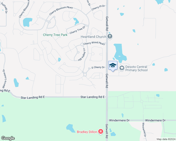 map of restaurants, bars, coffee shops, grocery stores, and more near 2815 South Cherry Drive in Southaven