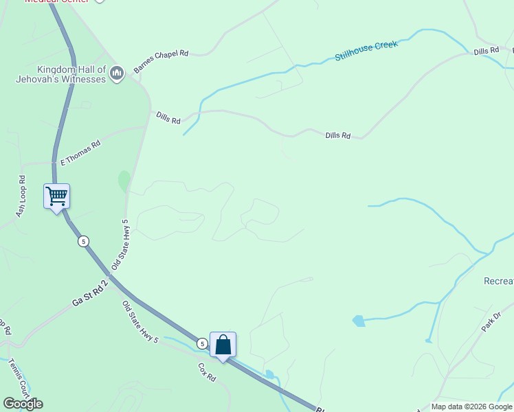 map of restaurants, bars, coffee shops, grocery stores, and more near 284 Pine Terrace Circle in Blue Ridge