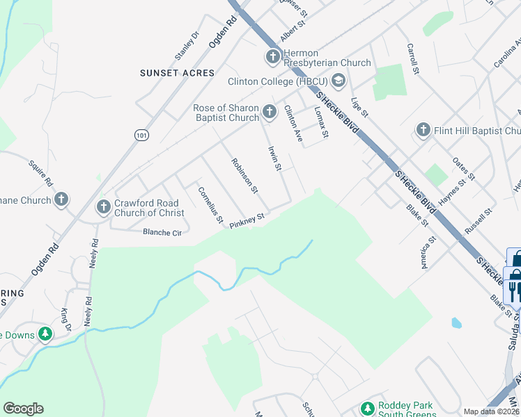 map of restaurants, bars, coffee shops, grocery stores, and more near 294 Robinson Street in Rock Hill