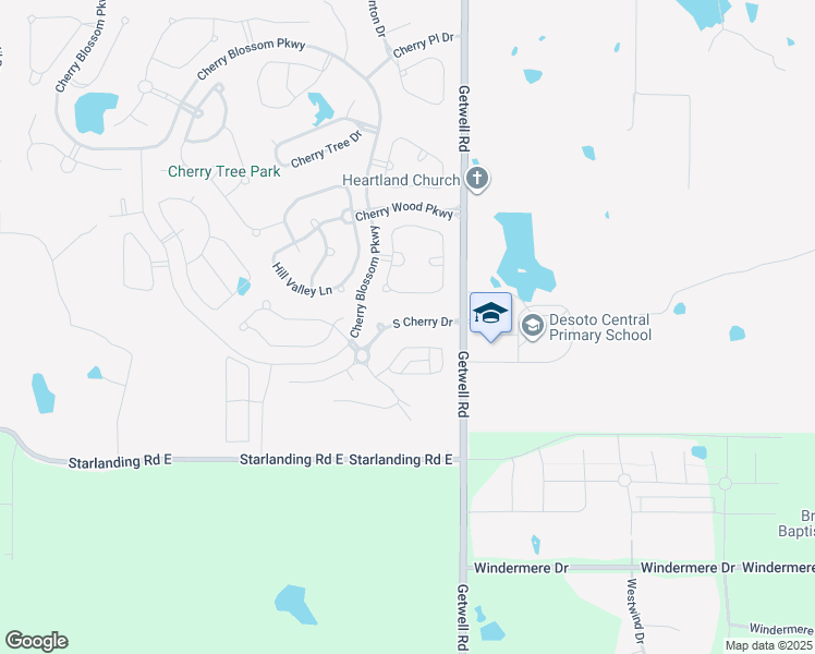 map of restaurants, bars, coffee shops, grocery stores, and more near 2918 South Cherry Drive in Southaven