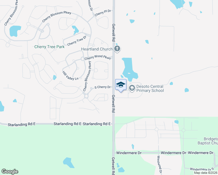 map of restaurants, bars, coffee shops, grocery stores, and more near 2983 South Cherry Drive in Southaven