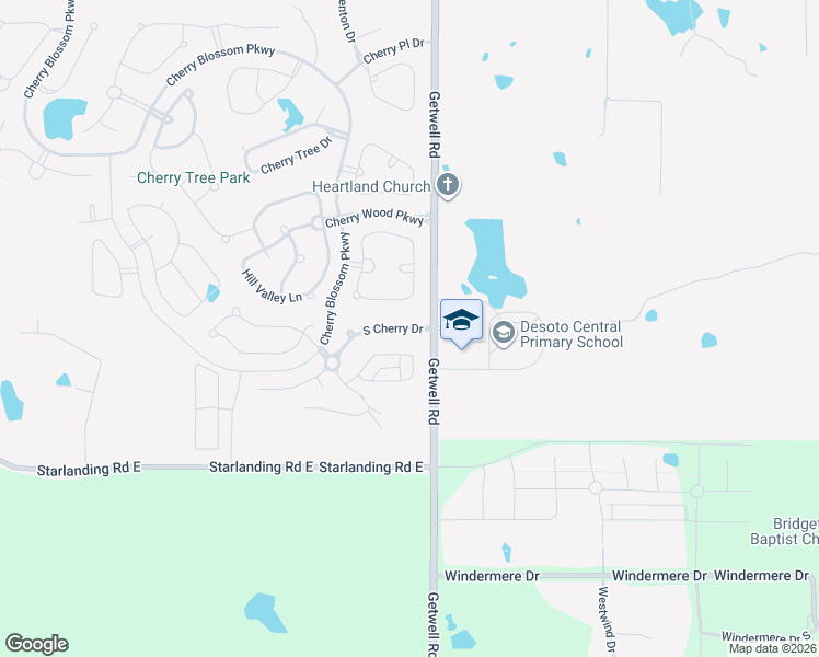 map of restaurants, bars, coffee shops, grocery stores, and more near South Cherry Drive in Southaven