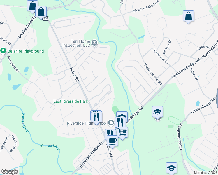 map of restaurants, bars, coffee shops, grocery stores, and more near 120 Gr-Pd-51 in Greer