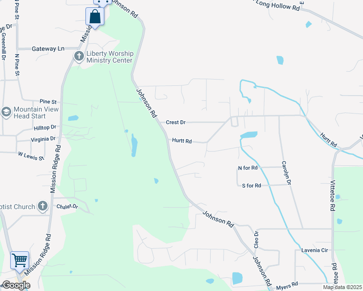 map of restaurants, bars, coffee shops, grocery stores, and more near 911 Hurtt Road in Chickamauga