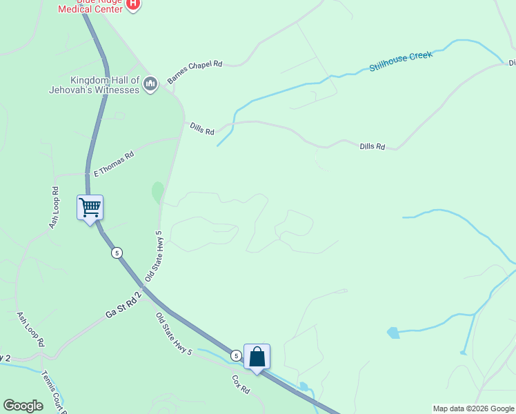 map of restaurants, bars, coffee shops, grocery stores, and more near 420 Virginia Drive in Blue Ridge