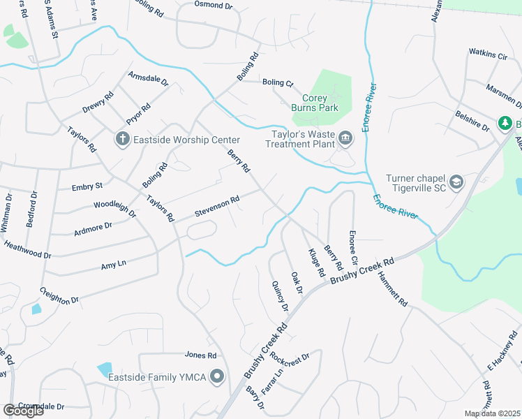 map of restaurants, bars, coffee shops, grocery stores, and more near 361 Berry Road in Taylors