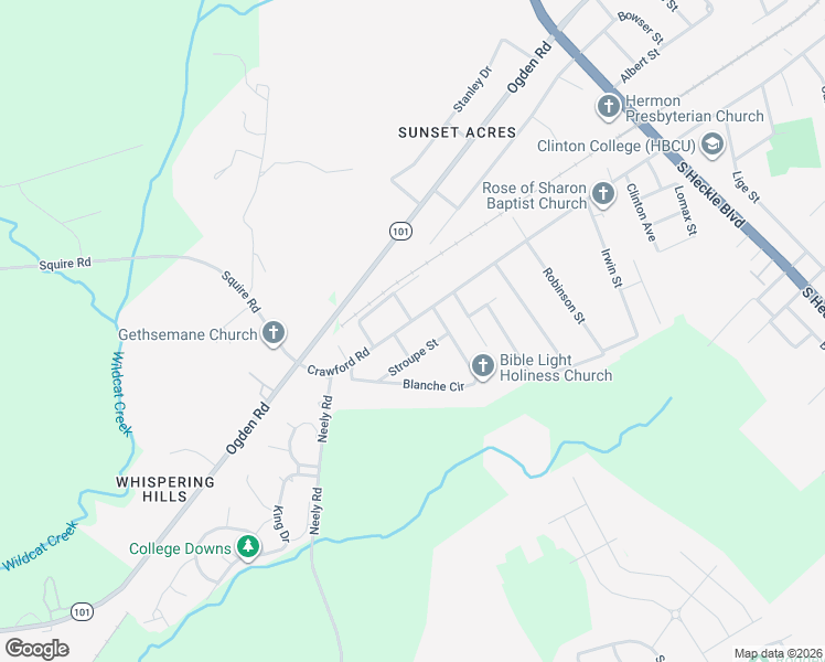 map of restaurants, bars, coffee shops, grocery stores, and more near 1442 Stroupe Street in Rock Hill