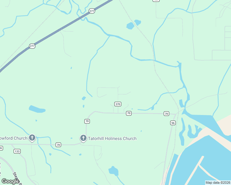 map of restaurants, bars, coffee shops, grocery stores, and more near 165 County Road 370 in Stevenson