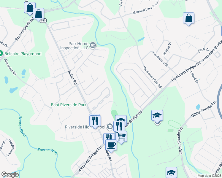 map of restaurants, bars, coffee shops, grocery stores, and more near 120 Gr-Pd-51 in Greer