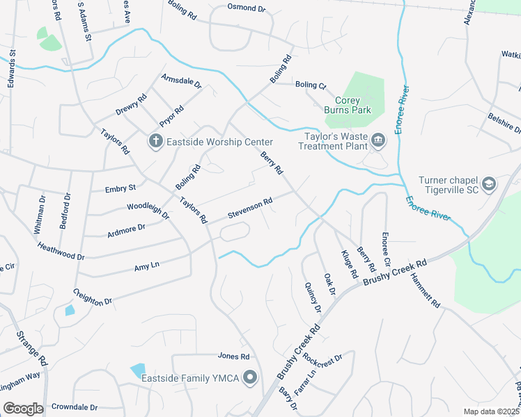 map of restaurants, bars, coffee shops, grocery stores, and more near 1 Green Ridge Place in Taylors