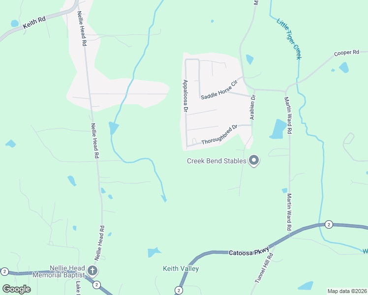 map of restaurants, bars, coffee shops, grocery stores, and more near 686 Appaloosa Drive in Tunnel Hill