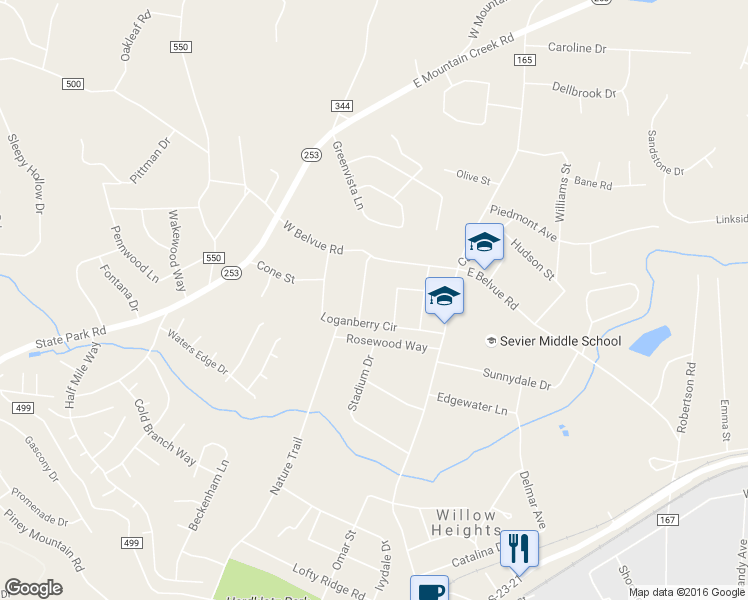 map of restaurants, bars, coffee shops, grocery stores, and more near 3A Maplecroft Street in Greenville