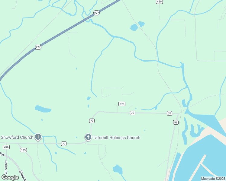 map of restaurants, bars, coffee shops, grocery stores, and more near 165 County Road 370 in Stevenson