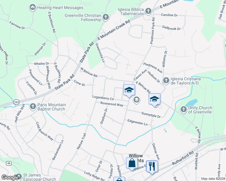 map of restaurants, bars, coffee shops, grocery stores, and more near 9 Linnet Drive in Greenville