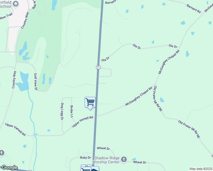 map of restaurants, bars, coffee shops, grocery stores, and more near 161 Roundfield Way in Cohutta