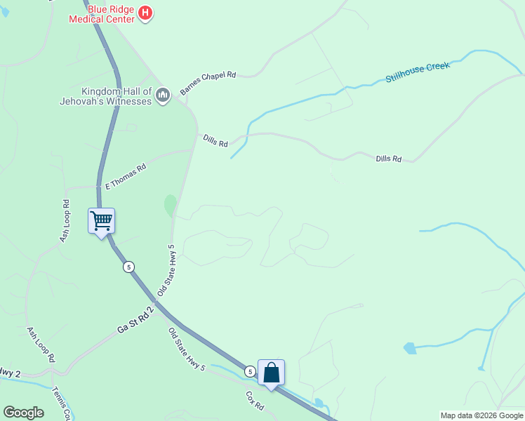 map of restaurants, bars, coffee shops, grocery stores, and more near 420 Virginia Drive in Blue Ridge