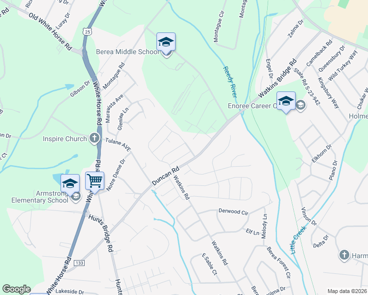 map of restaurants, bars, coffee shops, grocery stores, and more near 303 Stallion Road in Greenville