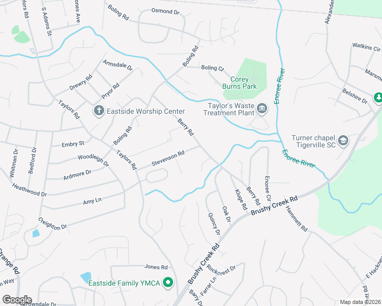 map of restaurants, bars, coffee shops, grocery stores, and more near 361 Berry Road in Taylors