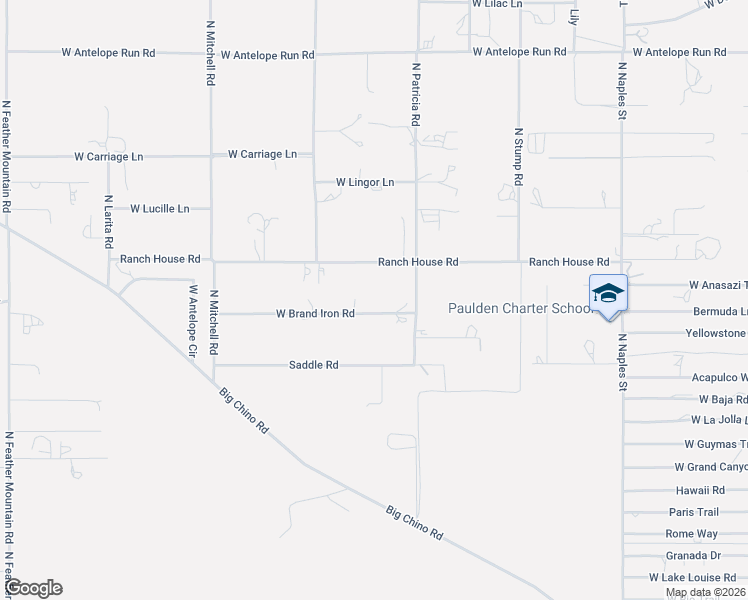 map of restaurants, bars, coffee shops, grocery stores, and more near 1190 W Brand Iron Rd in Paulden