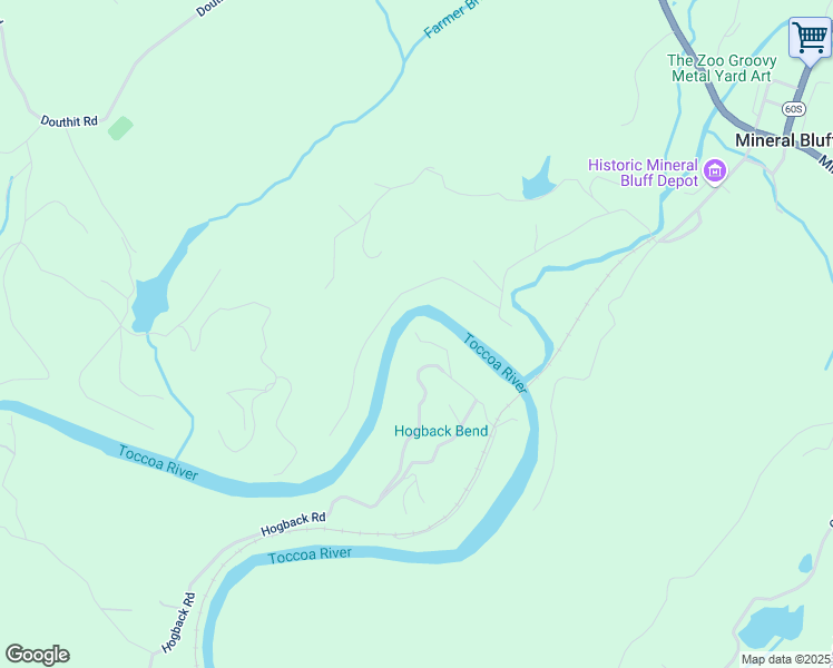 map of restaurants, bars, coffee shops, grocery stores, and more near 140 Riverview Drive in Blue Ridge