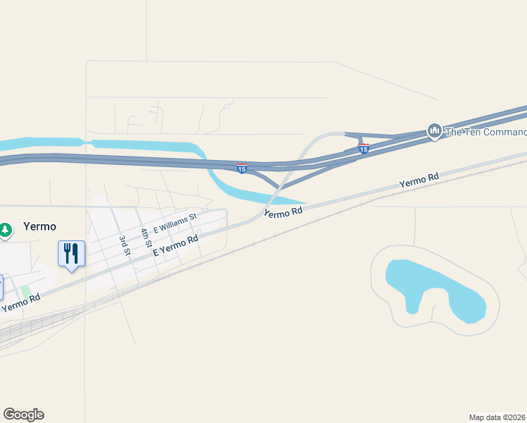 map of restaurants, bars, coffee shops, grocery stores, and more near Yermo Road in Yermo