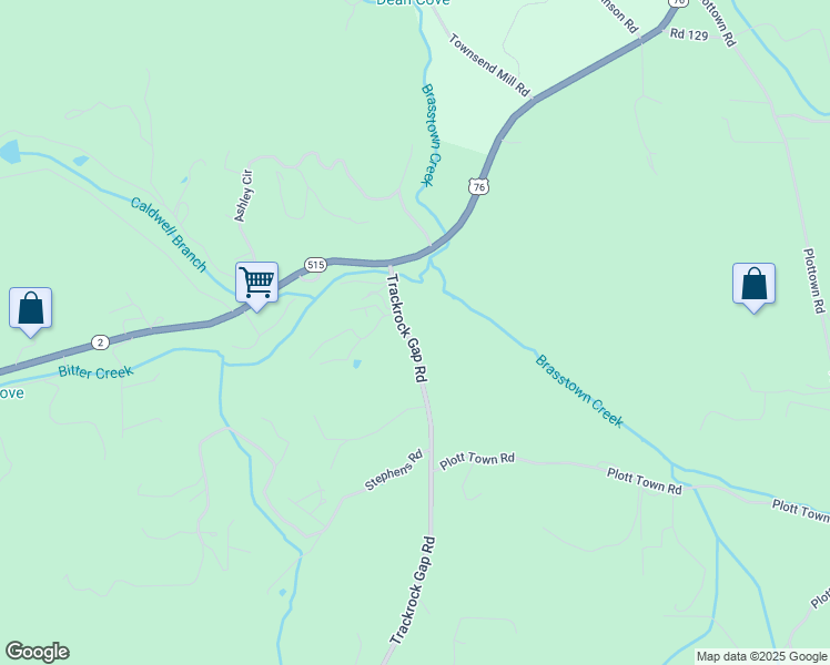 map of restaurants, bars, coffee shops, grocery stores, and more near 2043-2287 Trackrock Gap Road in Blairsville