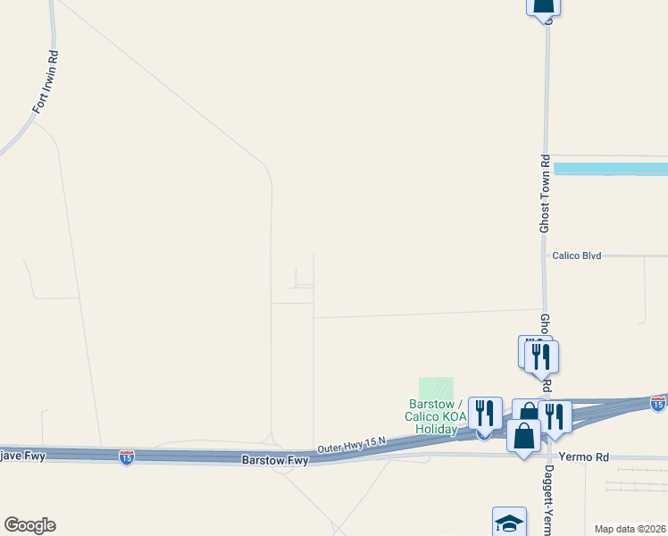 map of restaurants, bars, coffee shops, grocery stores, and more near 36072 Meadow Grove Road in Yermo