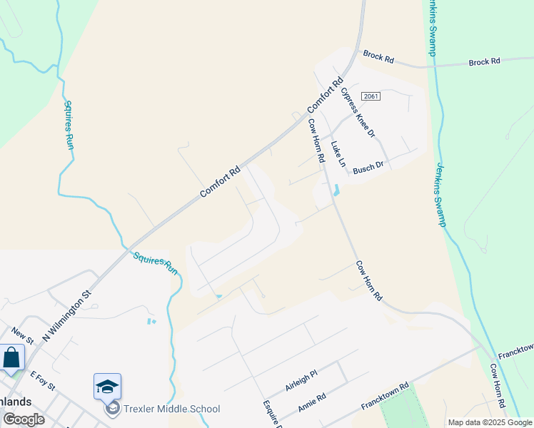 map of restaurants, bars, coffee shops, grocery stores, and more near 204 Maidstone Drive in Richlands