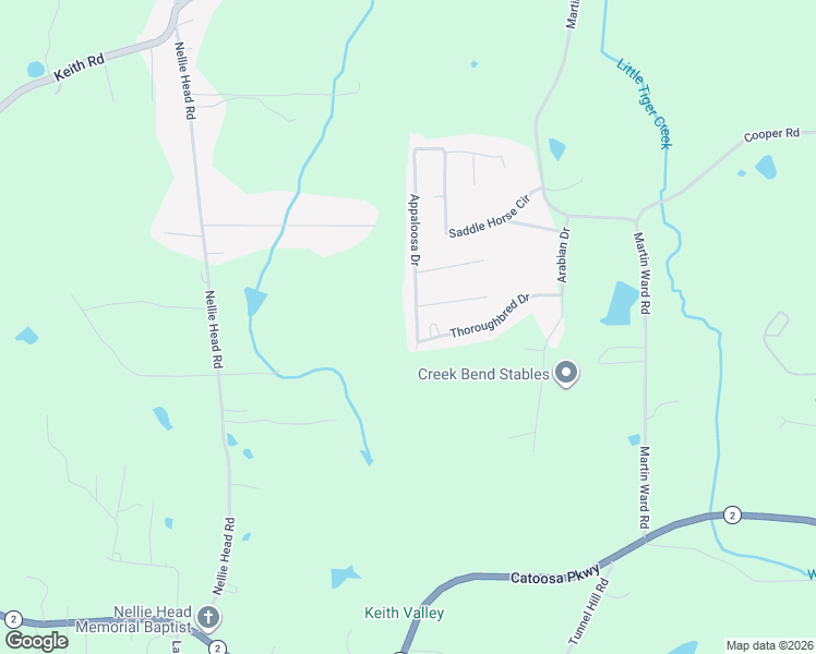 map of restaurants, bars, coffee shops, grocery stores, and more near 686 Appaloosa Drive in Tunnel Hill