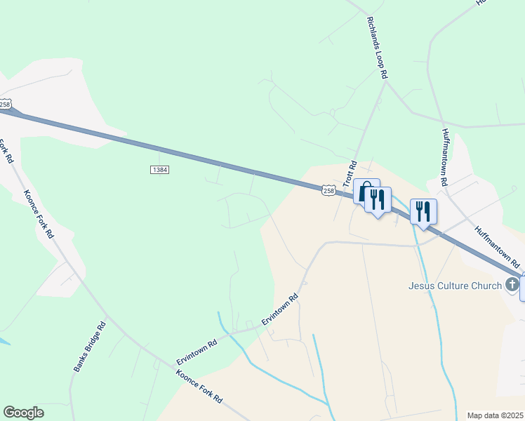 map of restaurants, bars, coffee shops, grocery stores, and more near 741 Greenwich Place in Richlands