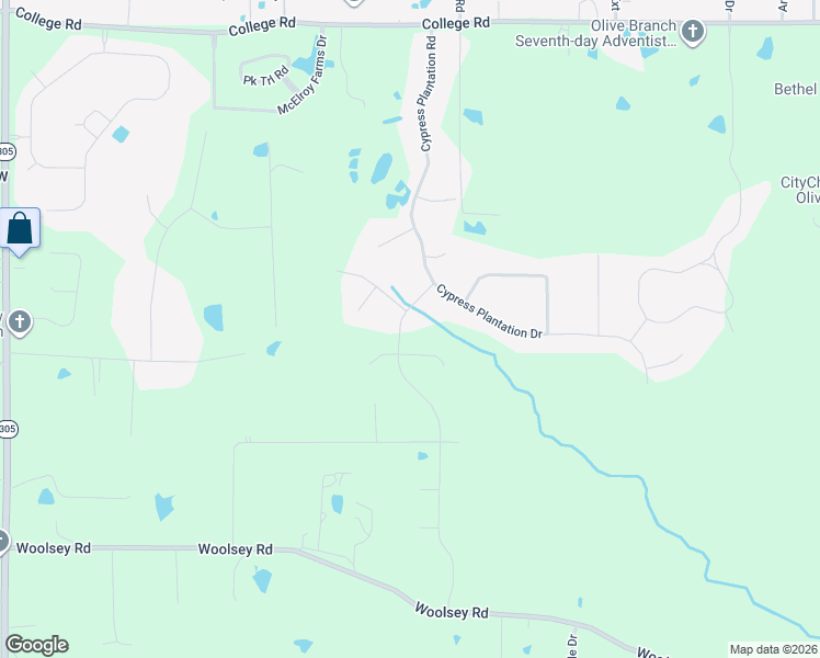 map of restaurants, bars, coffee shops, grocery stores, and more near 3330 Cypress Lake Drive South in Olive Branch