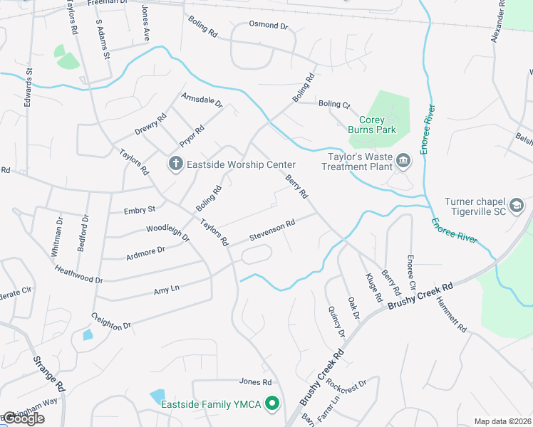 map of restaurants, bars, coffee shops, grocery stores, and more near 21 Sunrise Drive in Taylors
