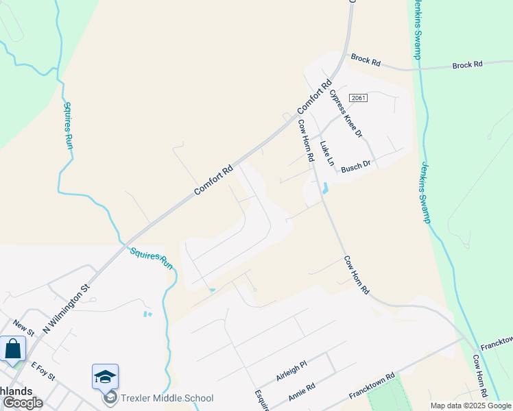 map of restaurants, bars, coffee shops, grocery stores, and more near 202 Maidstone Drive in Richlands