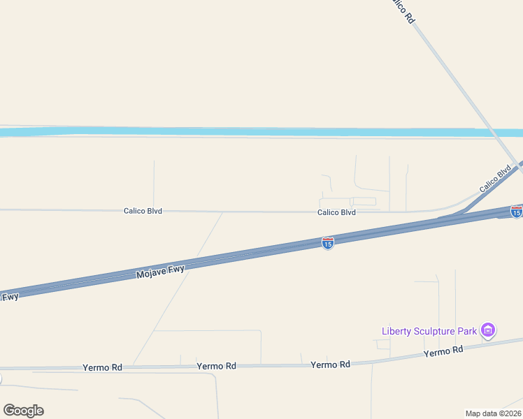 map of restaurants, bars, coffee shops, grocery stores, and more near Calico Boulevard in Yermo