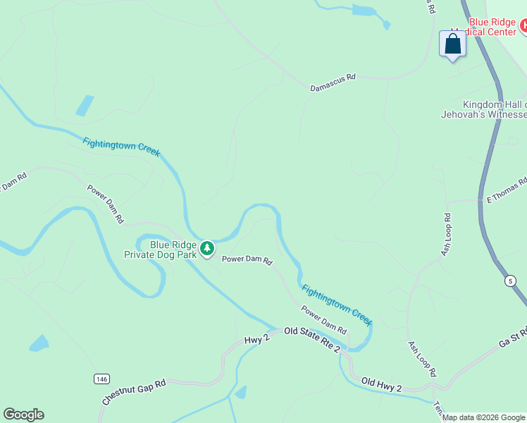 map of restaurants, bars, coffee shops, grocery stores, and more near 171 Fightingtown Drive in Blue Ridge