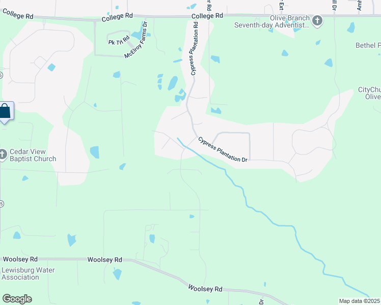 map of restaurants, bars, coffee shops, grocery stores, and more near 3366 Cypress Lake Drive South in Olive Branch