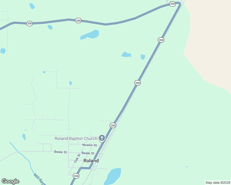map of restaurants, bars, coffee shops, grocery stores, and more near 19515 Arkansas 300 in Roland