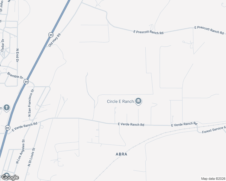 map of restaurants, bars, coffee shops, grocery stores, and more near 1170 East Cougar Ridge Road in Paulden