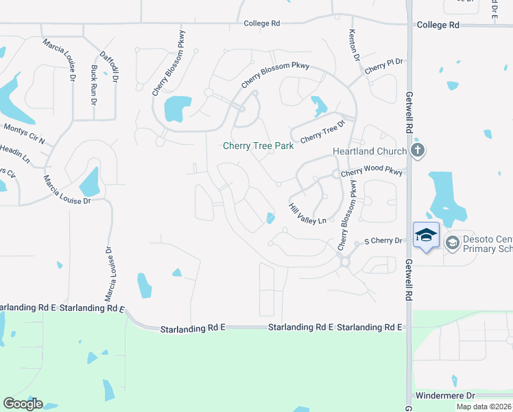 map of restaurants, bars, coffee shops, grocery stores, and more near 2634 Hill Valley Lane in Southaven