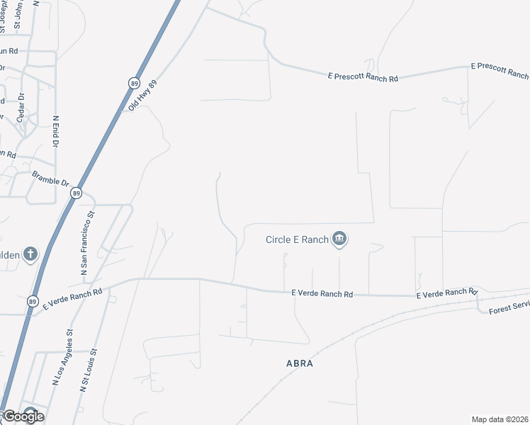 map of restaurants, bars, coffee shops, grocery stores, and more near 1170 East Cougar Ridge Road in Paulden