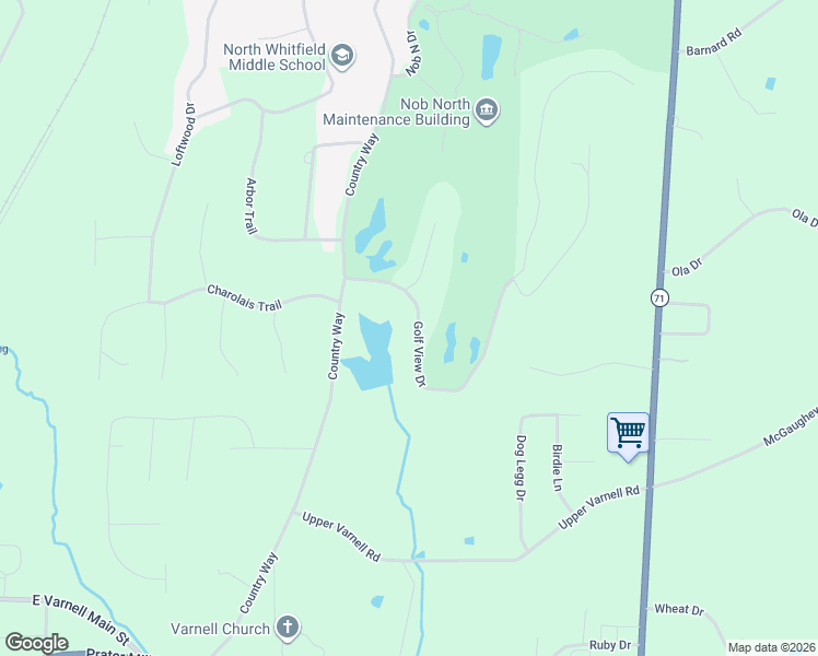 map of restaurants, bars, coffee shops, grocery stores, and more near 112 Golf View Drive in Cohutta