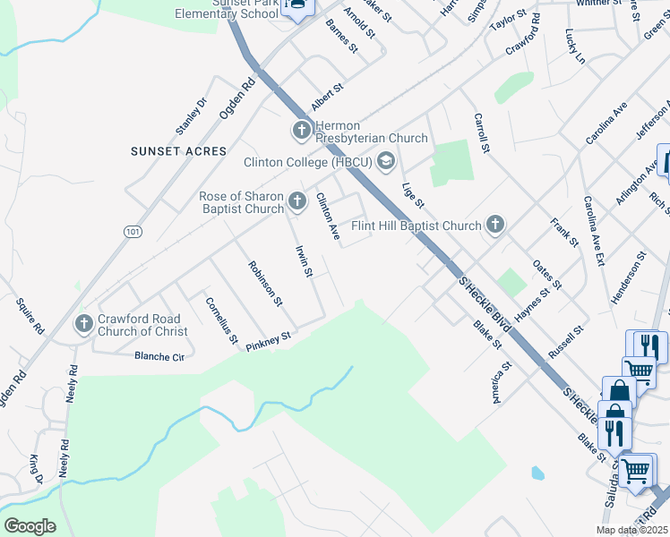 map of restaurants, bars, coffee shops, grocery stores, and more near 307 Greentree Drive in Rock Hill