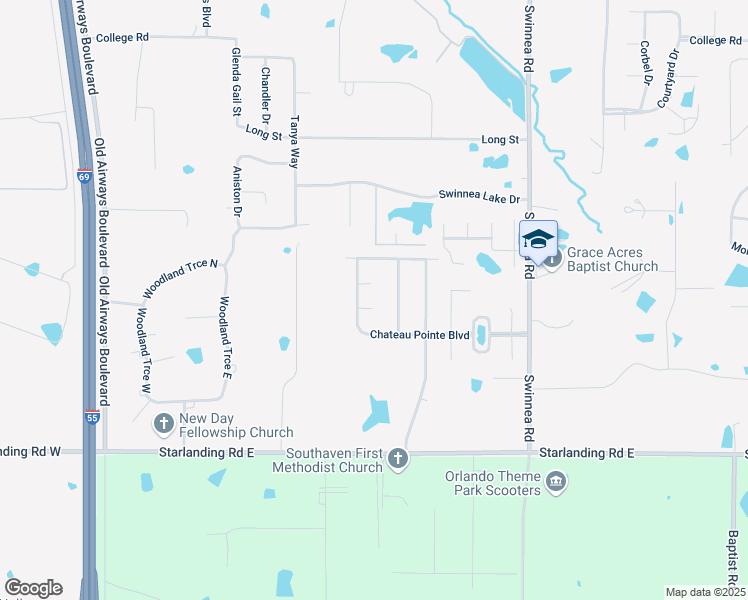 map of restaurants, bars, coffee shops, grocery stores, and more near 608 Chatfield Cove in Southaven